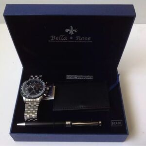 Bella & Rose Silver Watch and Pen Set